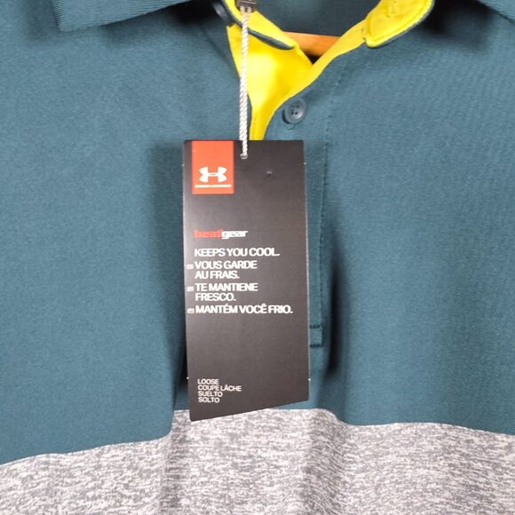 Under Armour Polo Shirt Mens Size Medium Playoff Loose Fit Green Highlighter NWT - Picture 8 of 12